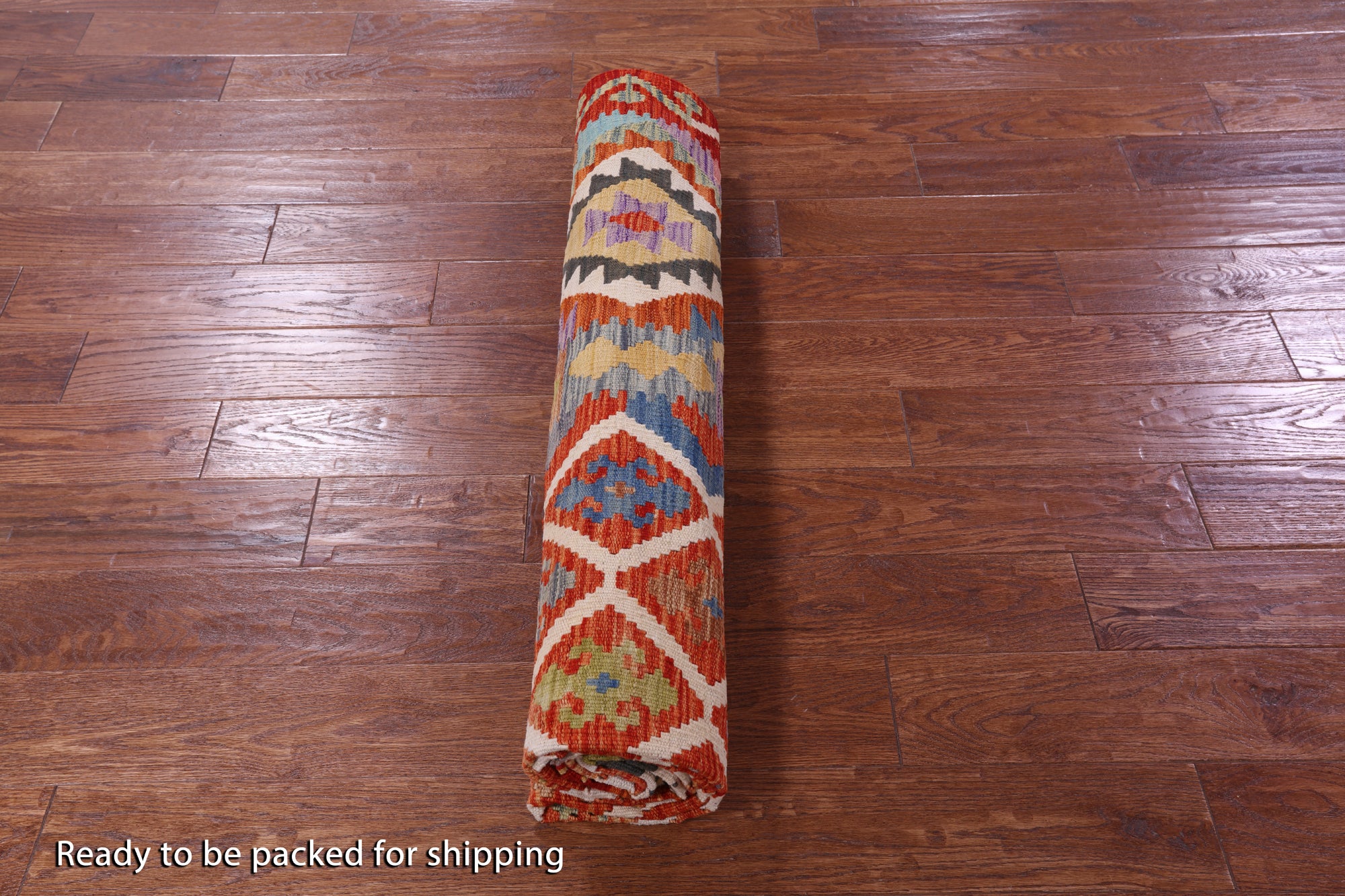 Reversible Kilim Flat Weave Wool On Wool Rug - 6' 9" X 9' 8" - Golden Nile