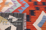 Reversible Kilim Flat Weave Wool On Wool Rug - 6' 8" X 9' 8" - Golden Nile