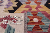 Reversible Kilim Flat Weave Wool On Wool Rug - 6' 8" X 9' 8" - Golden Nile