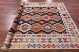 Reversible Kilim Flat Weave Wool On Wool Rug - 6' 8" X 9' 8" - Golden Nile