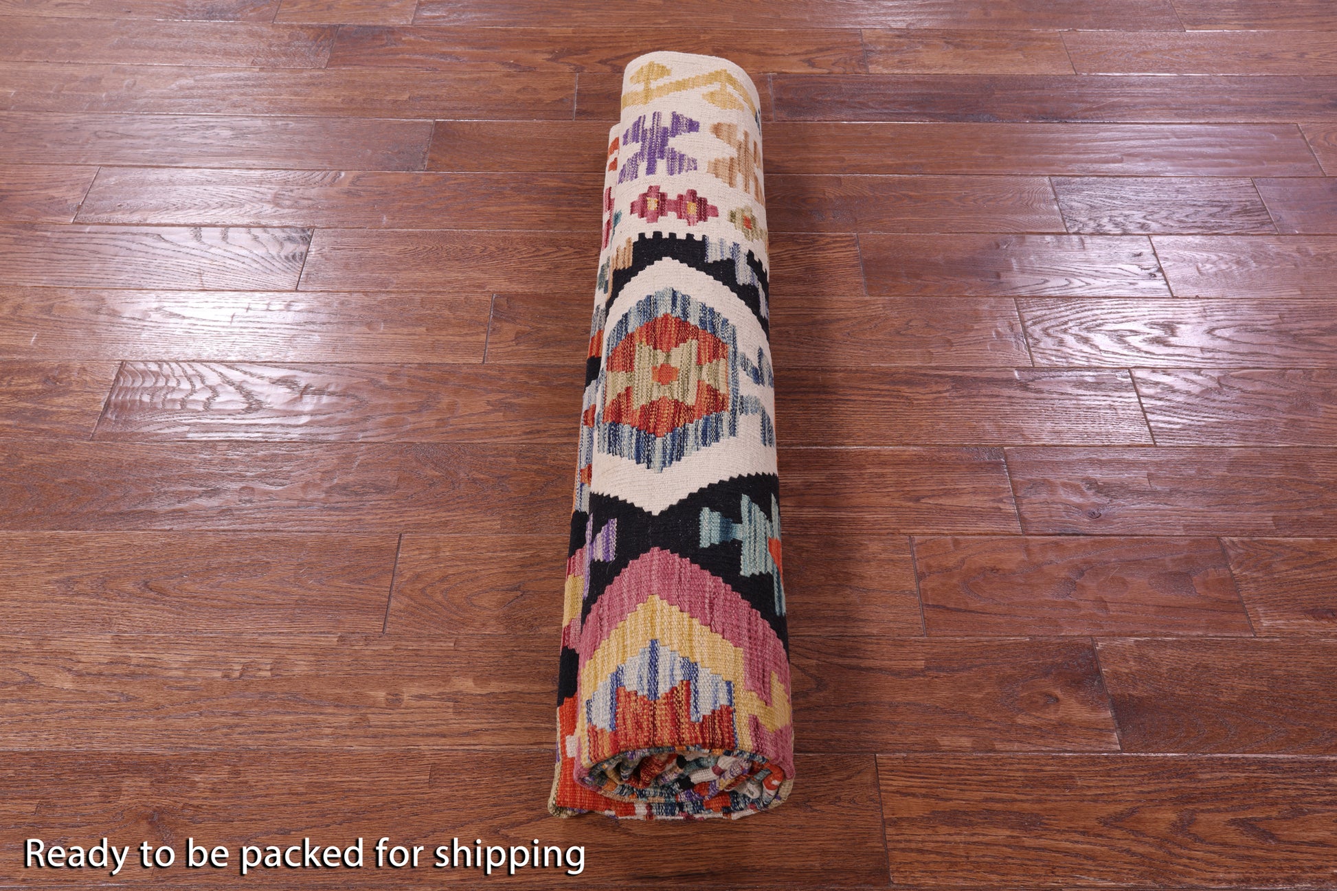 Reversible Kilim Flat Weave Wool On Wool Rug - 6' 8" X 9' 8" - Golden Nile