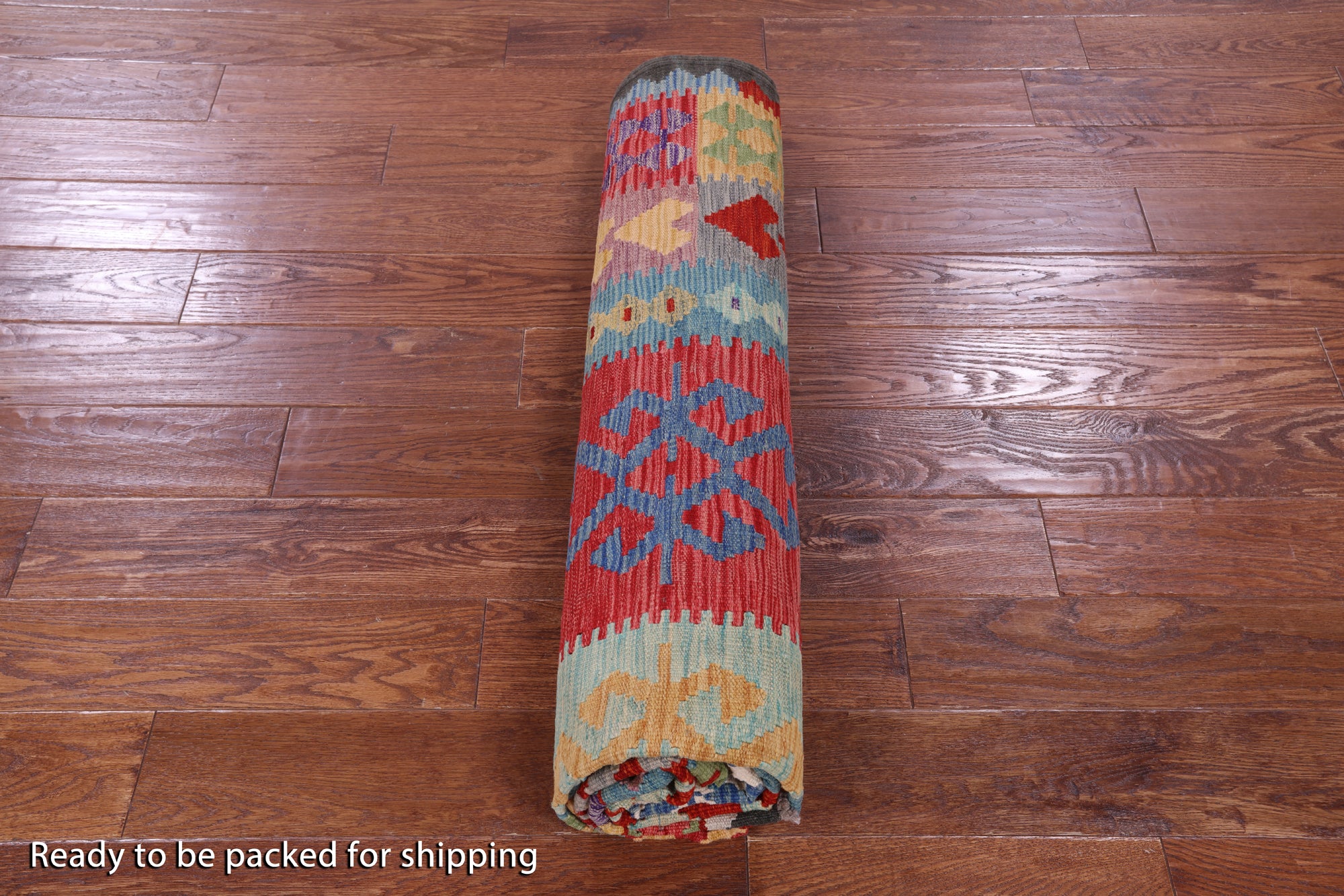 Reversible Kilim Flat Weave Wool On Wool Rug - 6' 6" X 9' 7" - Golden Nile