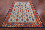 Reversible Kilim Flat Weave Wool On Wool Rug - 6' 8" X 9' 9" - Golden Nile