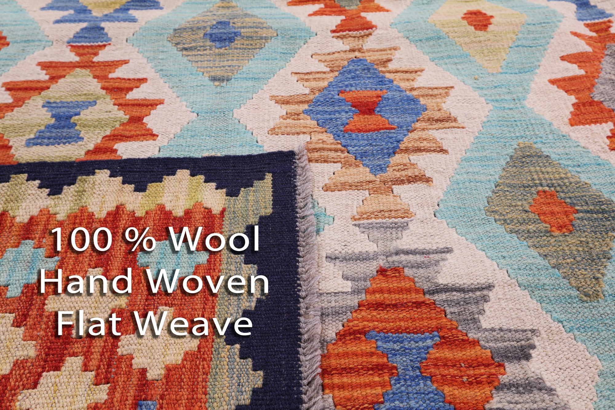 Reversible Kilim Flat Weave Wool On Wool Rug - 6' 8" X 9' 9" - Golden Nile
