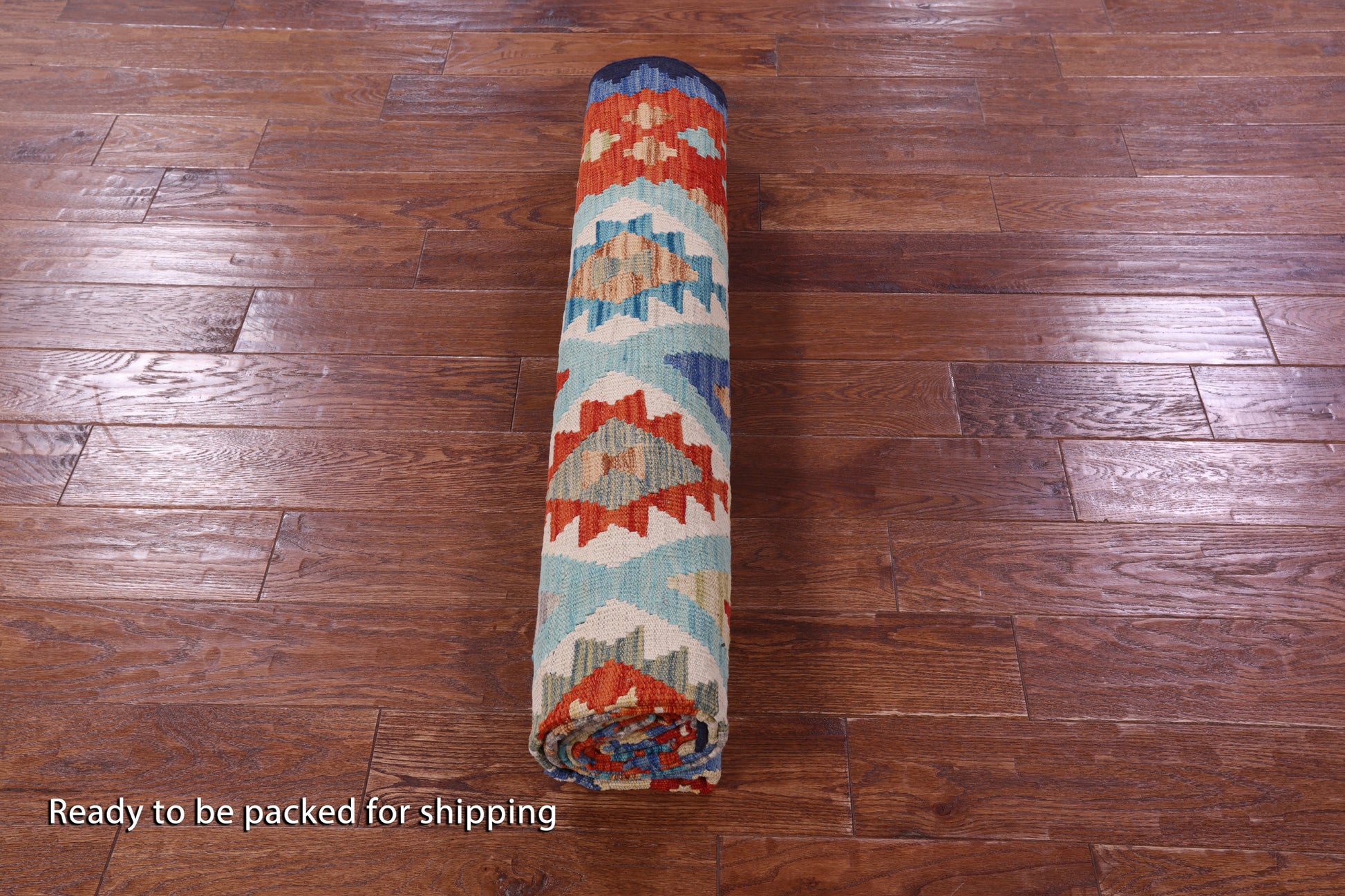 Reversible Kilim Flat Weave Wool On Wool Rug - 6' 8" X 9' 9" - Golden Nile