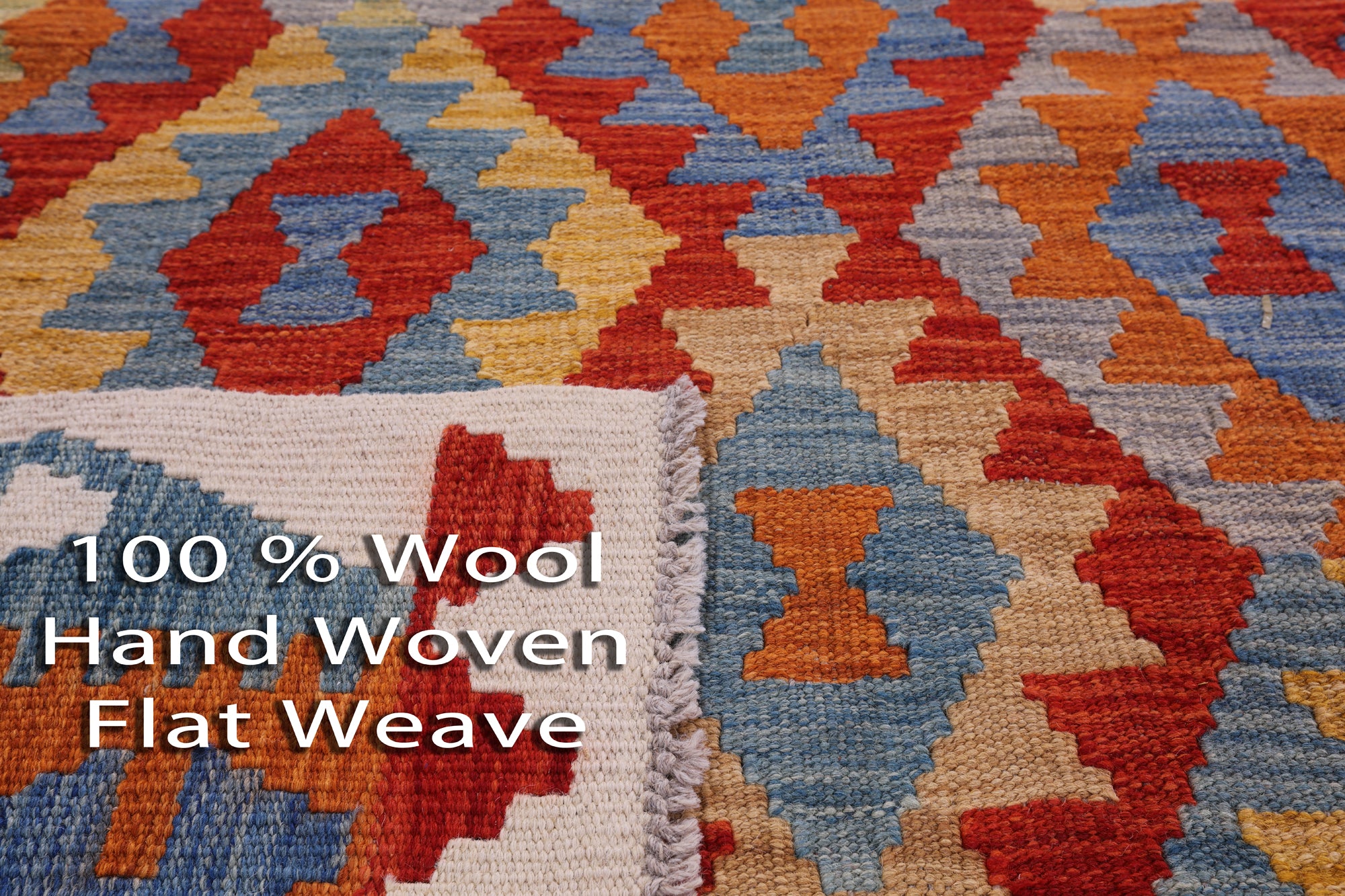 Reversible Kilim Flat Weave Wool On Wool Rug - 6' 9" X 9' 9" - Golden Nile