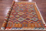 Reversible Kilim Flat Weave Wool On Wool Rug - 6' 9" X 9' 9" - Golden Nile