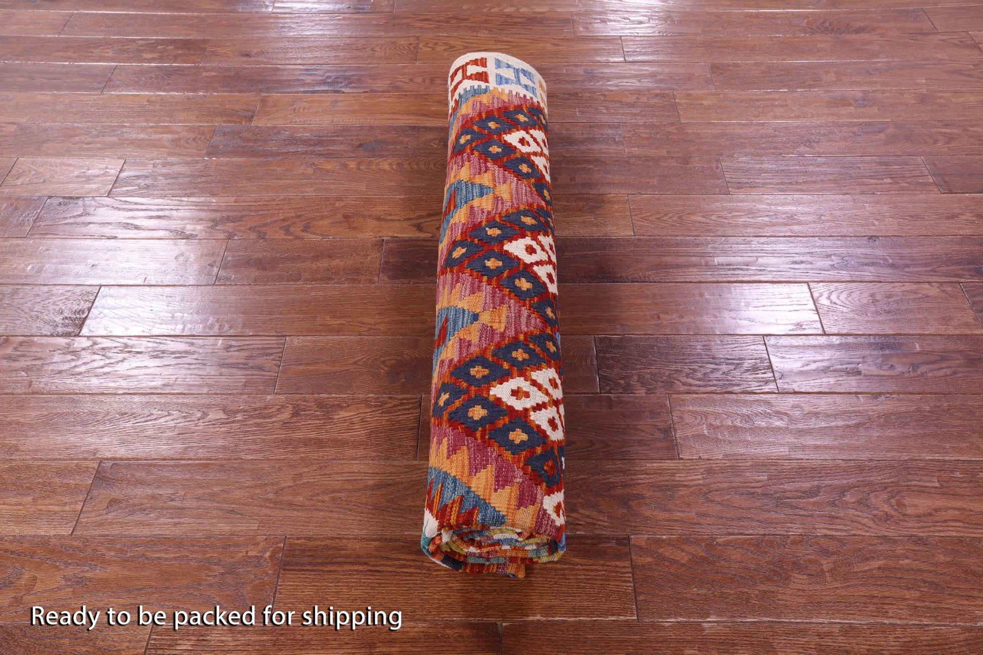 Reversible Kilim Flat Weave Wool On Wool Rug - 7' 1" X 9' 6" - Golden Nile