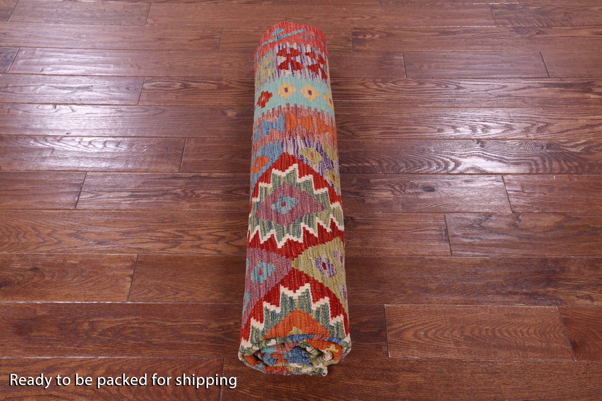 Reversible Kilim Flat Weave Wool On Wool Rug - 6' 5" X 9' 8" - Golden Nile