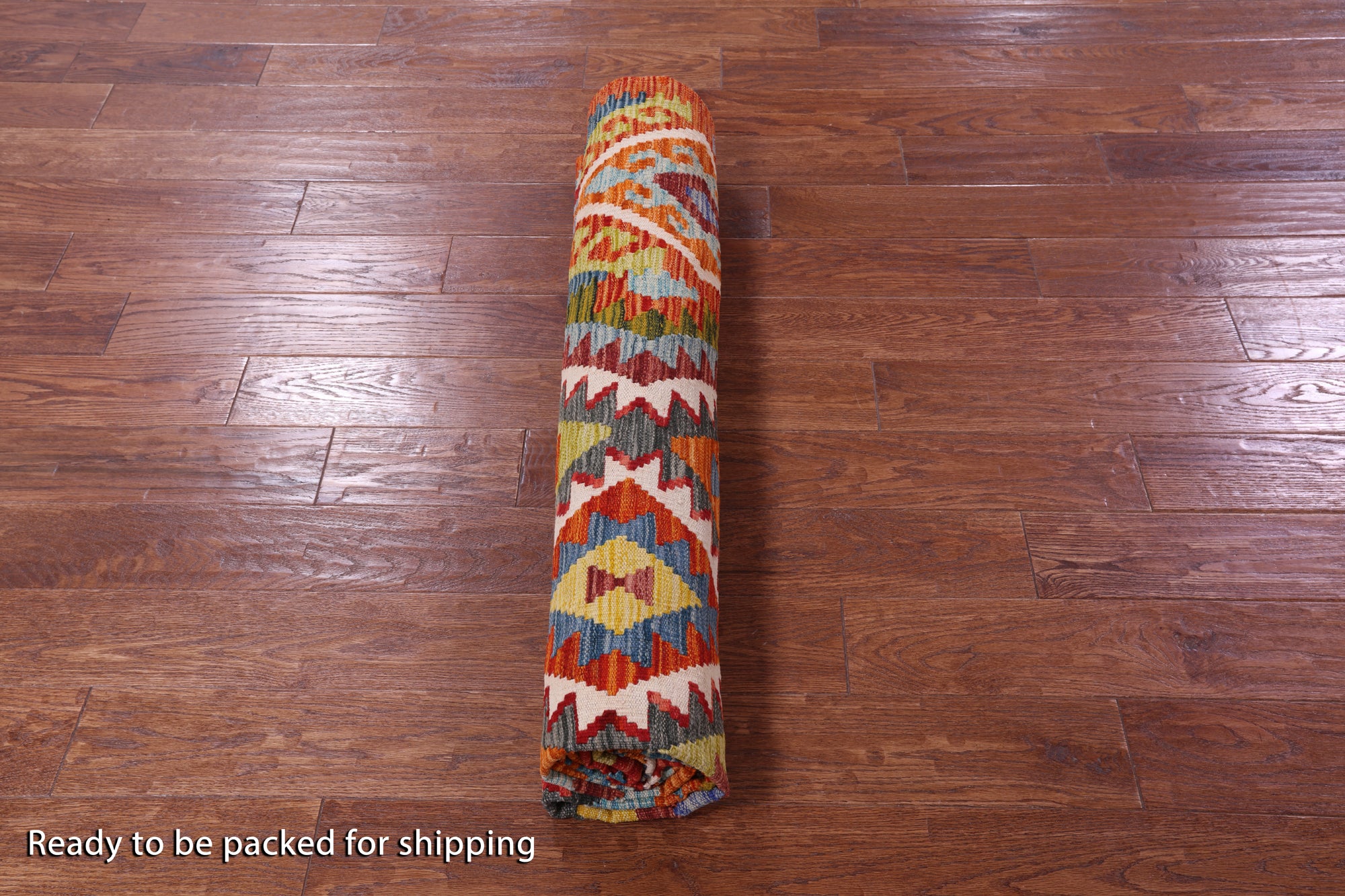 Reversible Kilim Flat Weave Wool On Wool Rug - 7' 0" X 9' 9" - Golden Nile