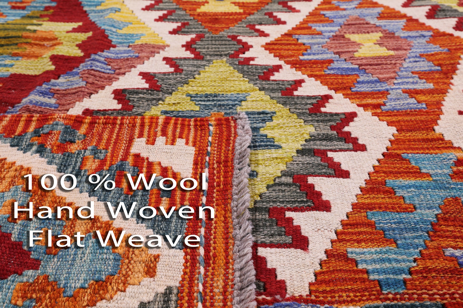 Reversible Kilim Flat Weave Wool On Wool Rug - 7' 0" X 9' 9" - Golden Nile