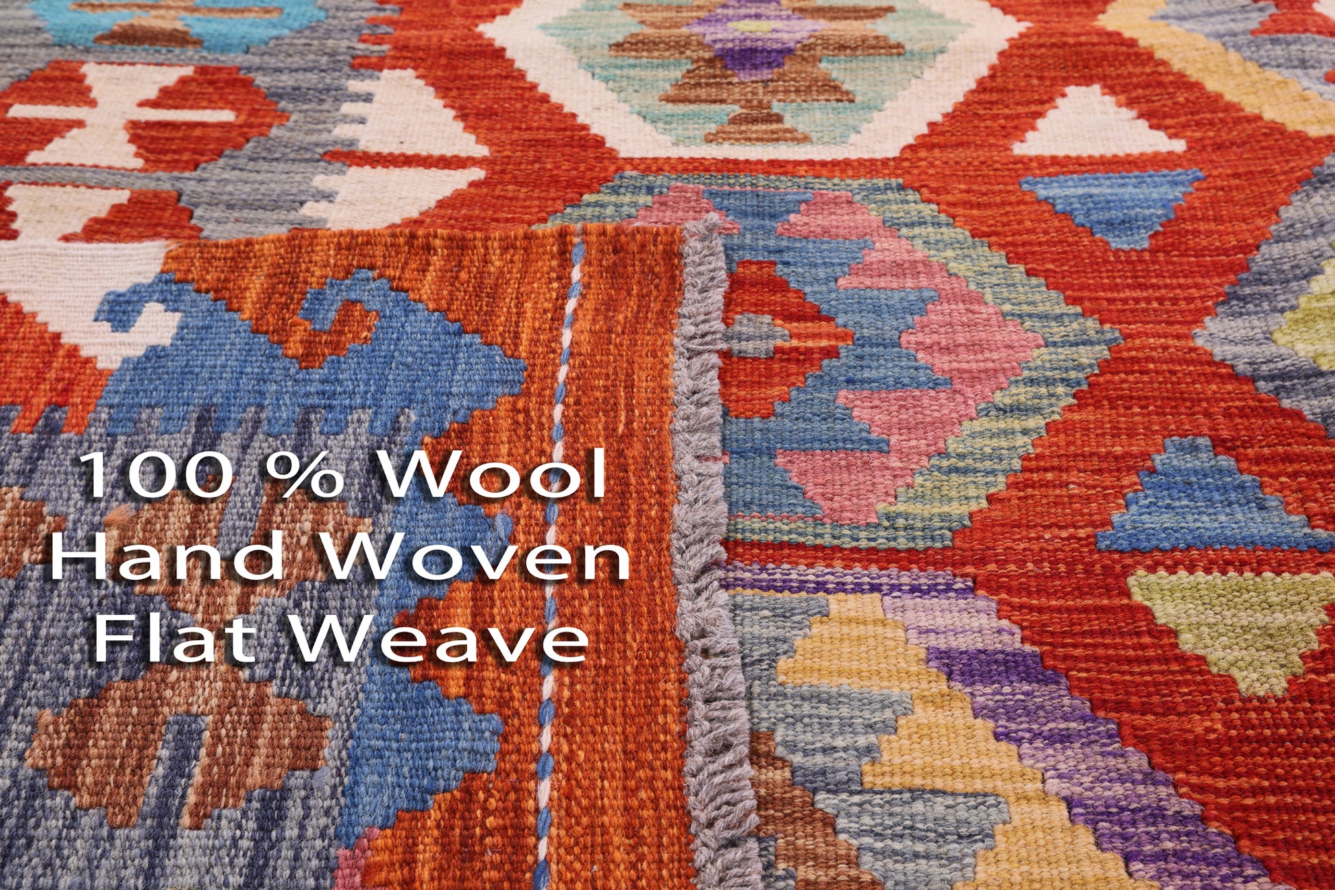 Reversible Kilim Flat Weave Wool On Wool Rug - 6' 6" X 9' 6" - Golden Nile