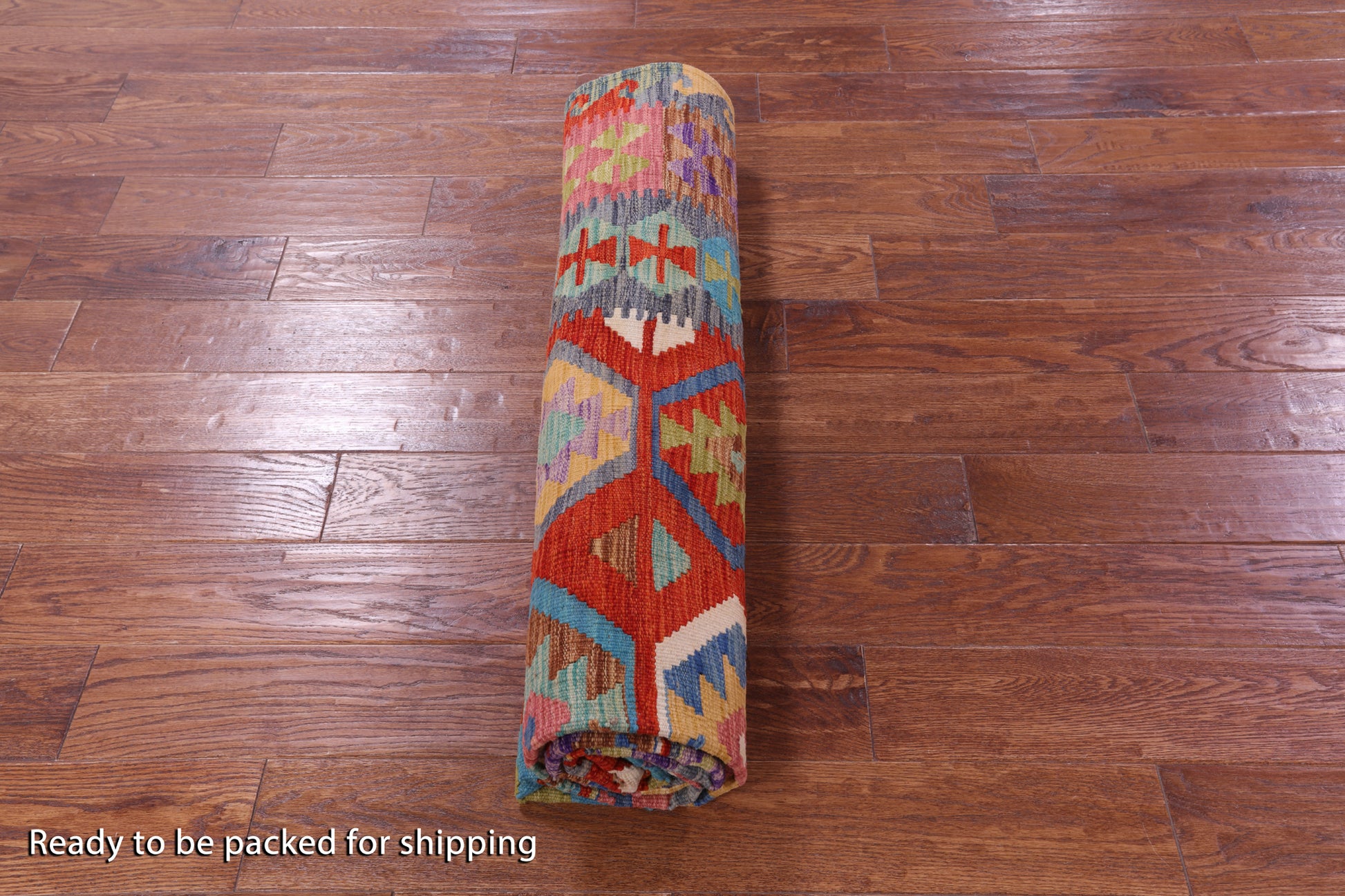 Reversible Kilim Flat Weave Wool On Wool Rug - 6' 6" X 9' 6" - Golden Nile