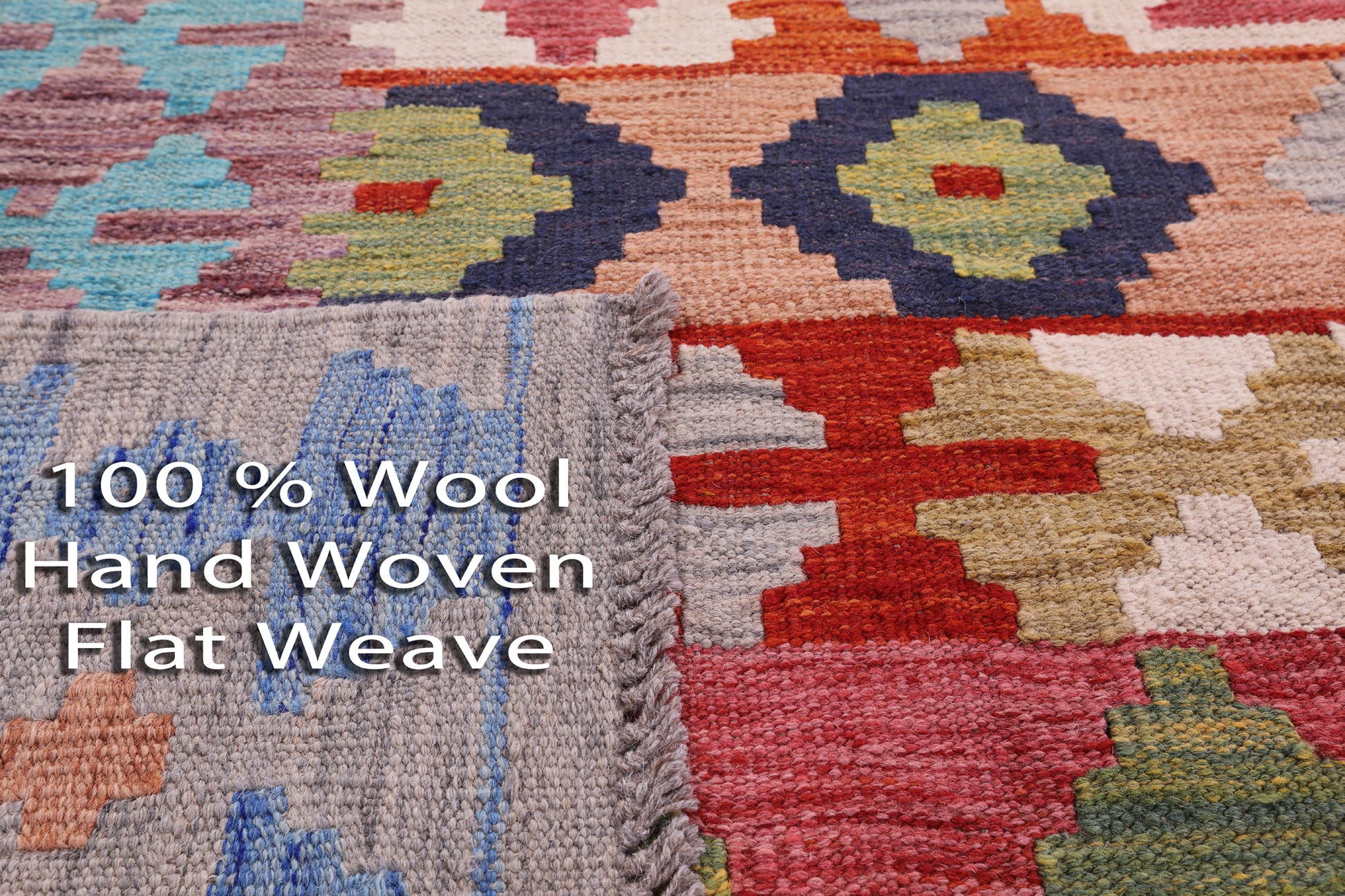 Reversible Kilim Flat Weave Wool On Wool Rug - 6' 6" X 9' 8" - Golden Nile