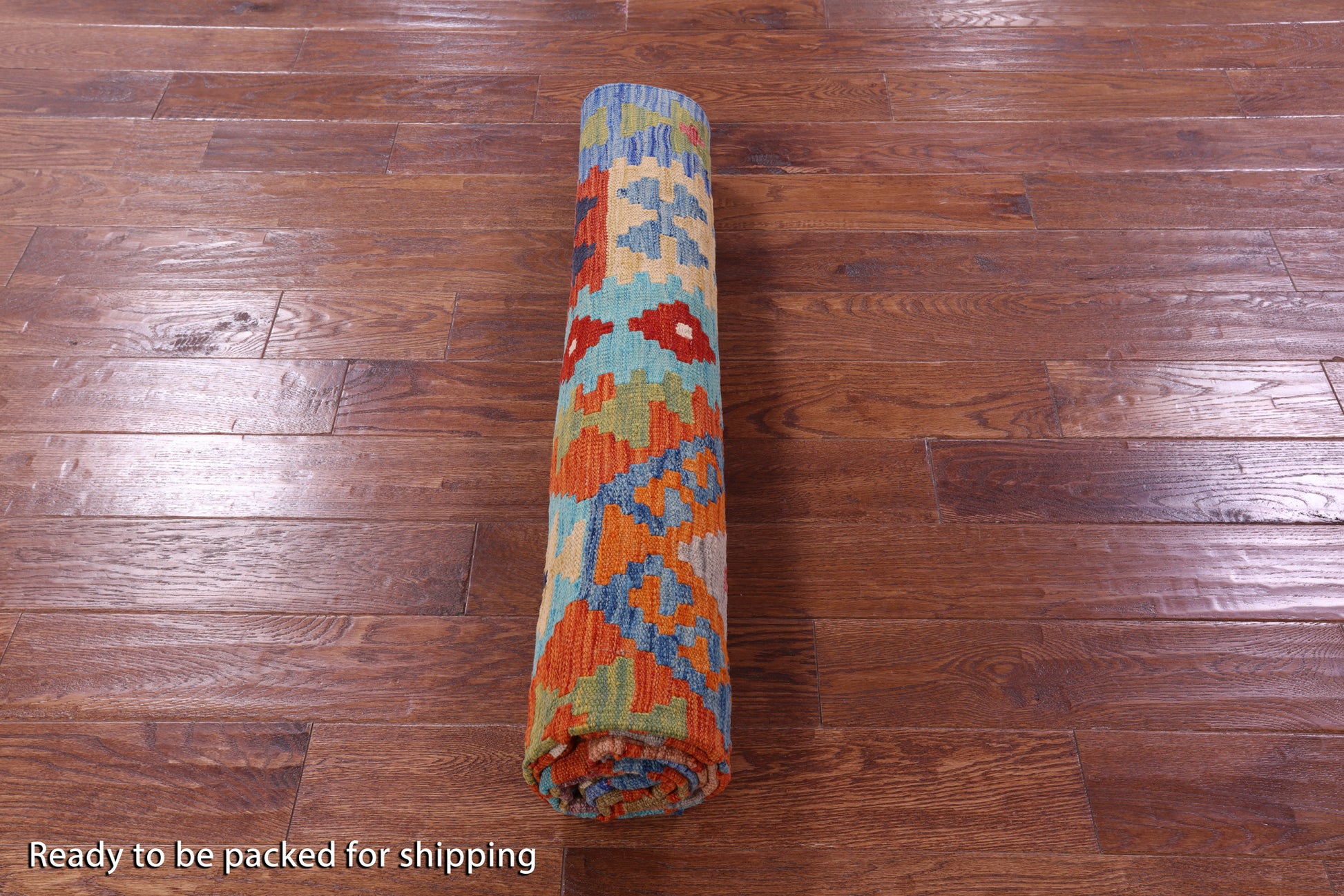 Reversible Kilim Flat Weave Wool On Wool Rug - 6' 6" X 9' 8" - Golden Nile