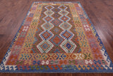 Reversible Kilim Flat Weave Wool On Wool Rug - 6' 8" X 9' 9" - Golden Nile