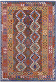 Reversible Kilim Flat Weave Wool On Wool Rug - 6' 8" X 9' 9" - Golden Nile