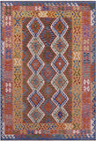 Reversible Kilim Flat Weave Wool On Wool Rug - 6' 8" X 9' 9" - Golden Nile