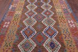 Reversible Kilim Flat Weave Wool On Wool Rug - 6' 8" X 9' 9" - Golden Nile