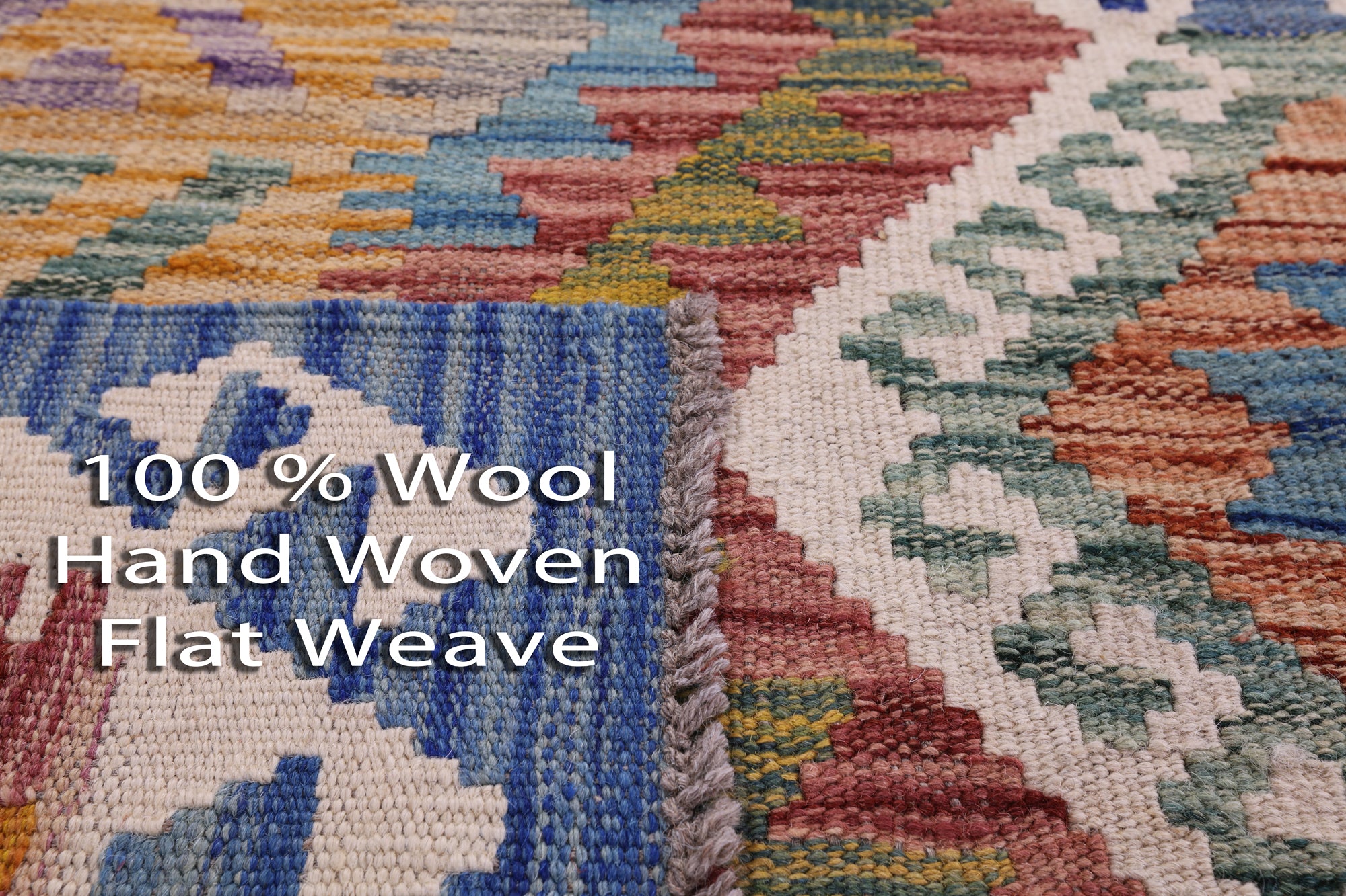 Reversible Kilim Flat Weave Wool On Wool Rug - 6' 8" X 9' 9" - Golden Nile
