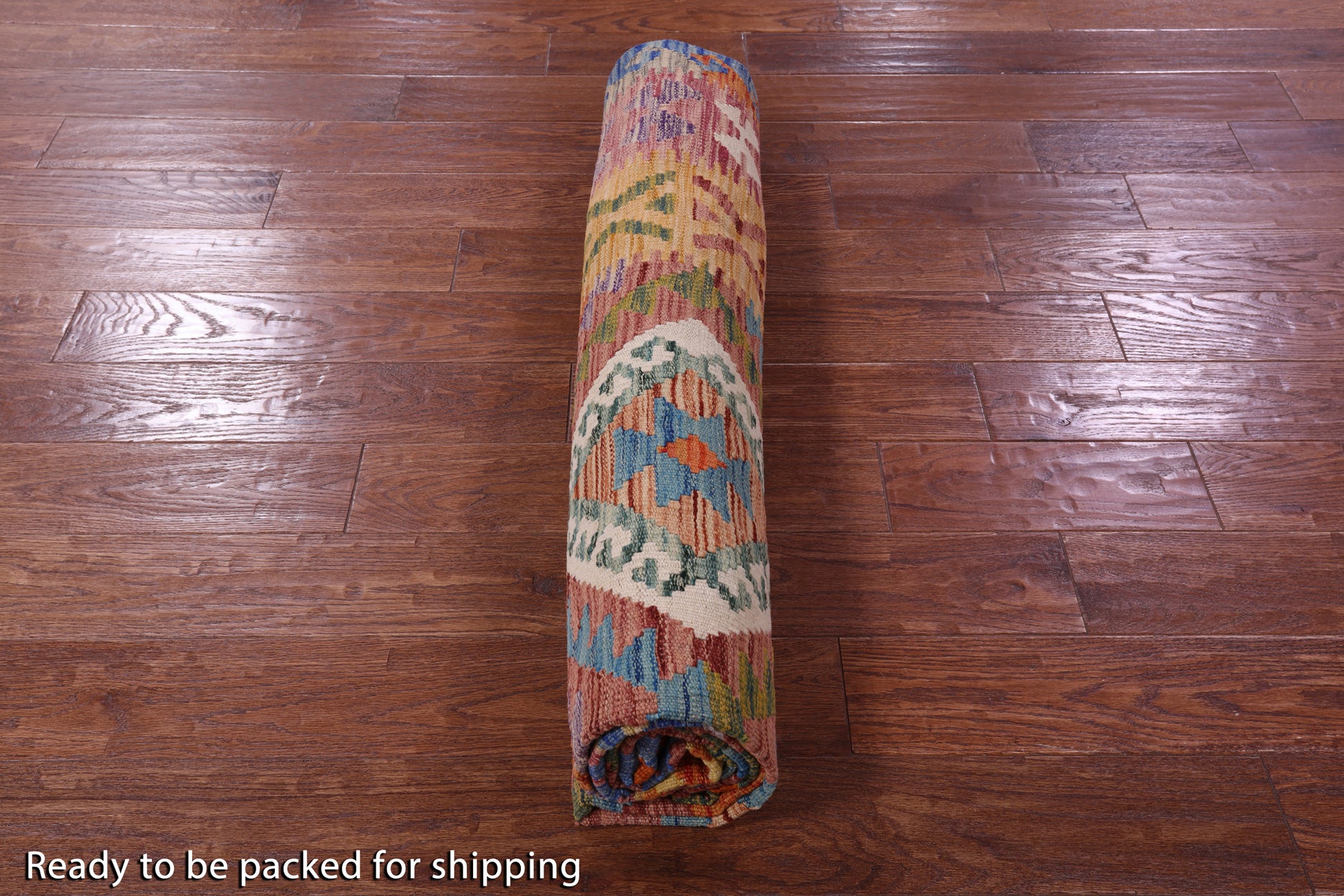 Reversible Kilim Flat Weave Wool On Wool Rug - 6' 8" X 9' 9" - Golden Nile