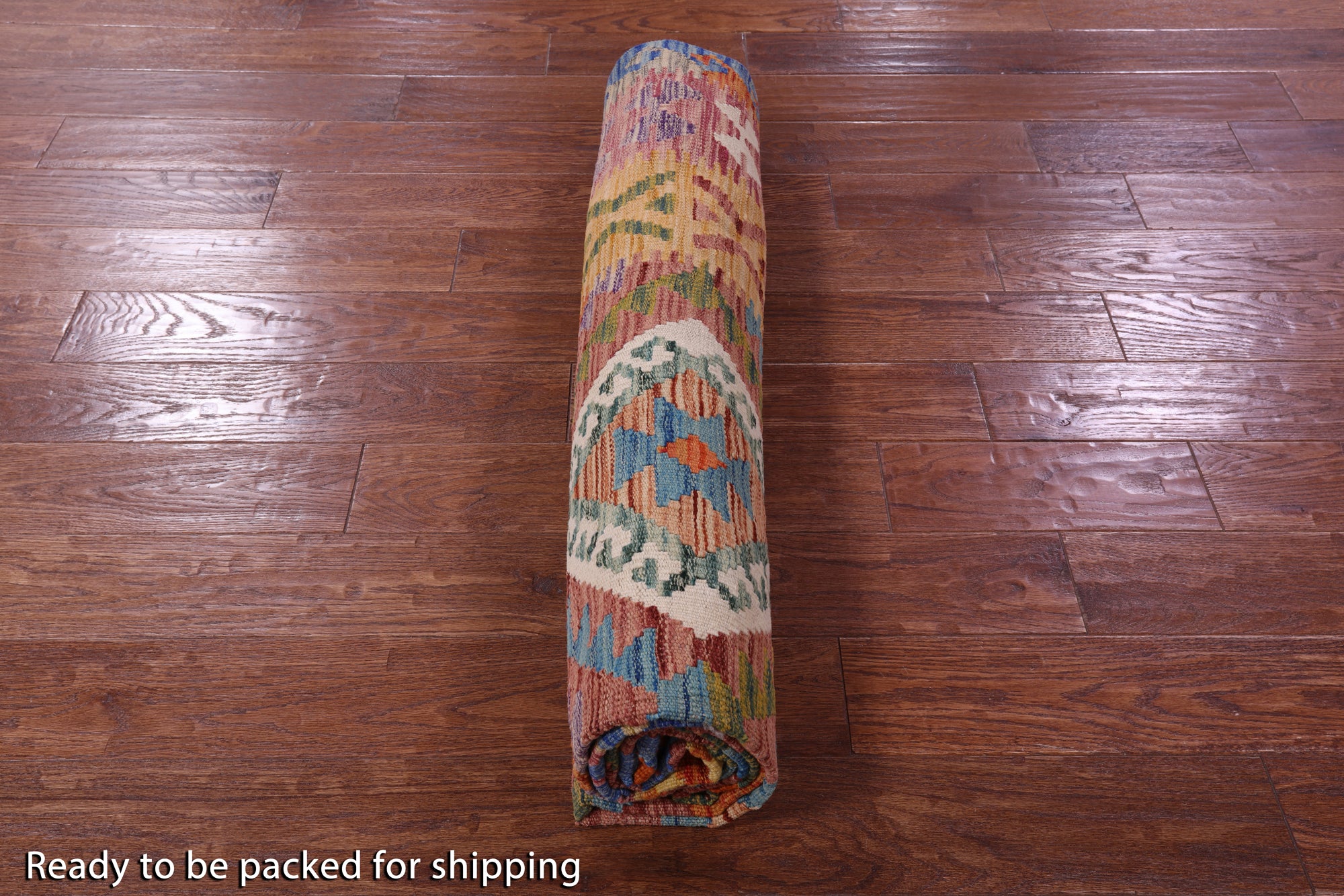 Reversible Kilim Flat Weave Wool On Wool Rug - 6' 8" X 9' 9" - Golden Nile