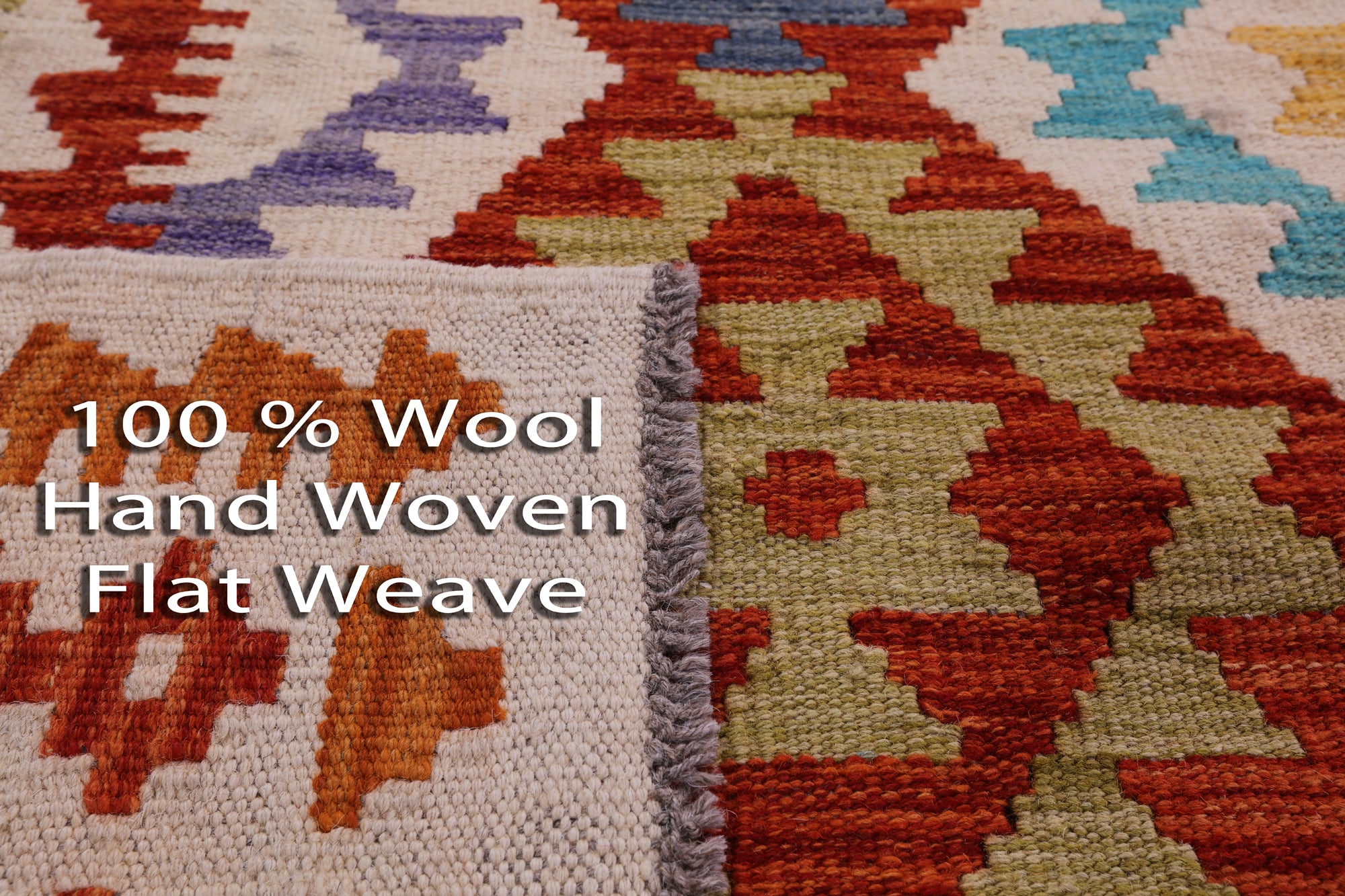 Reversible Kilim Flat Weave Wool On Wool Rug - 6' 10" X 9' 7" - Golden Nile