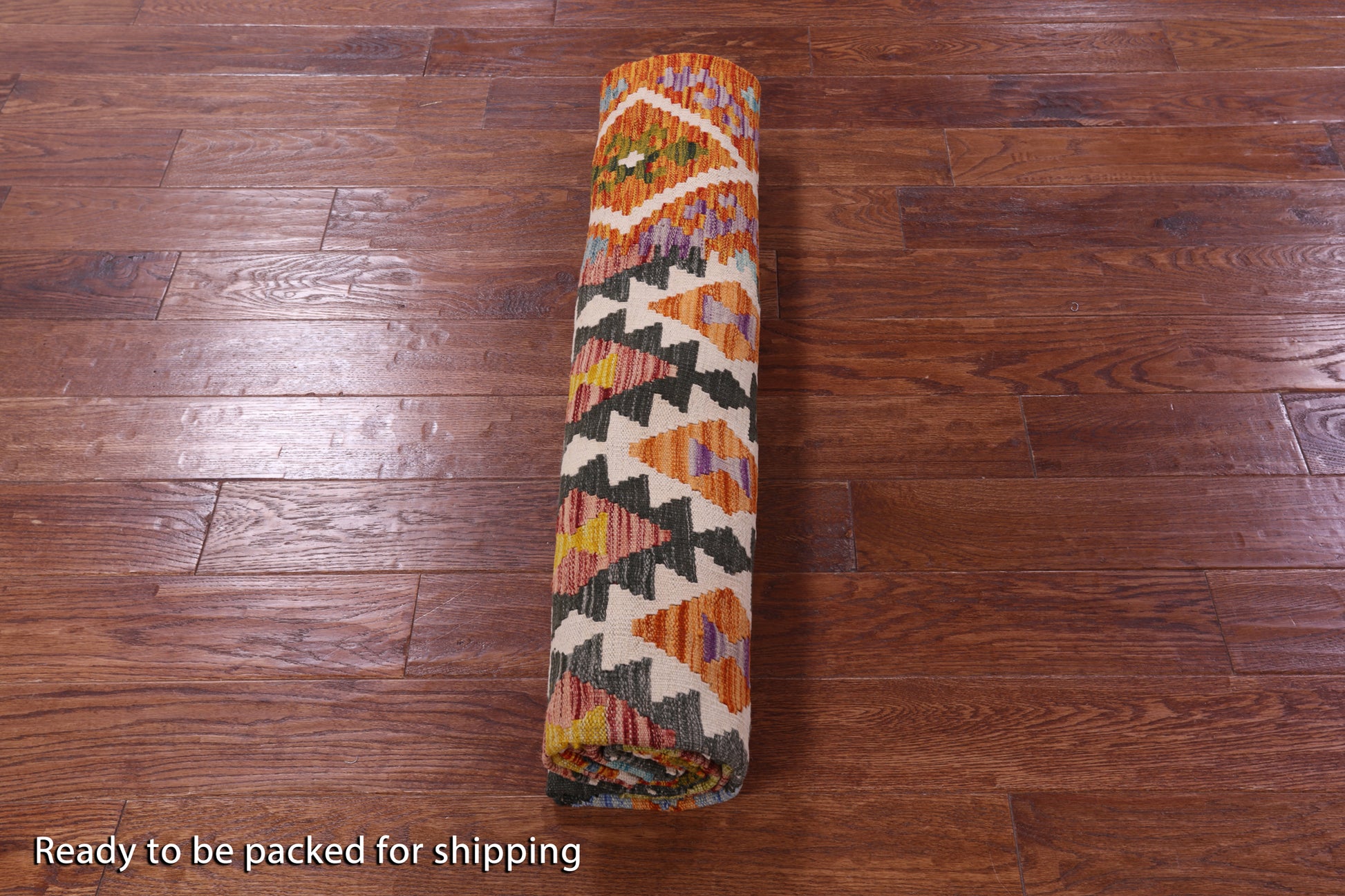 Reversible Kilim Flat Weave Wool On Wool Rug - 6' 8" X 9' 11" - Golden Nile