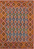 Reversible Kilim Flat Weave Wool On Wool Rug - 6' 8" X 9' 11" - Golden Nile