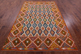 Reversible Kilim Flat Weave Wool On Wool Rug - 6' 8" X 9' 11" - Golden Nile