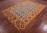Reversible Kilim Flat Weave Wool On Wool Rug - 6' 8" X 9' 11" - Golden Nile