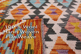 Reversible Kilim Flat Weave Wool On Wool Rug - 6' 8" X 9' 11" - Golden Nile
