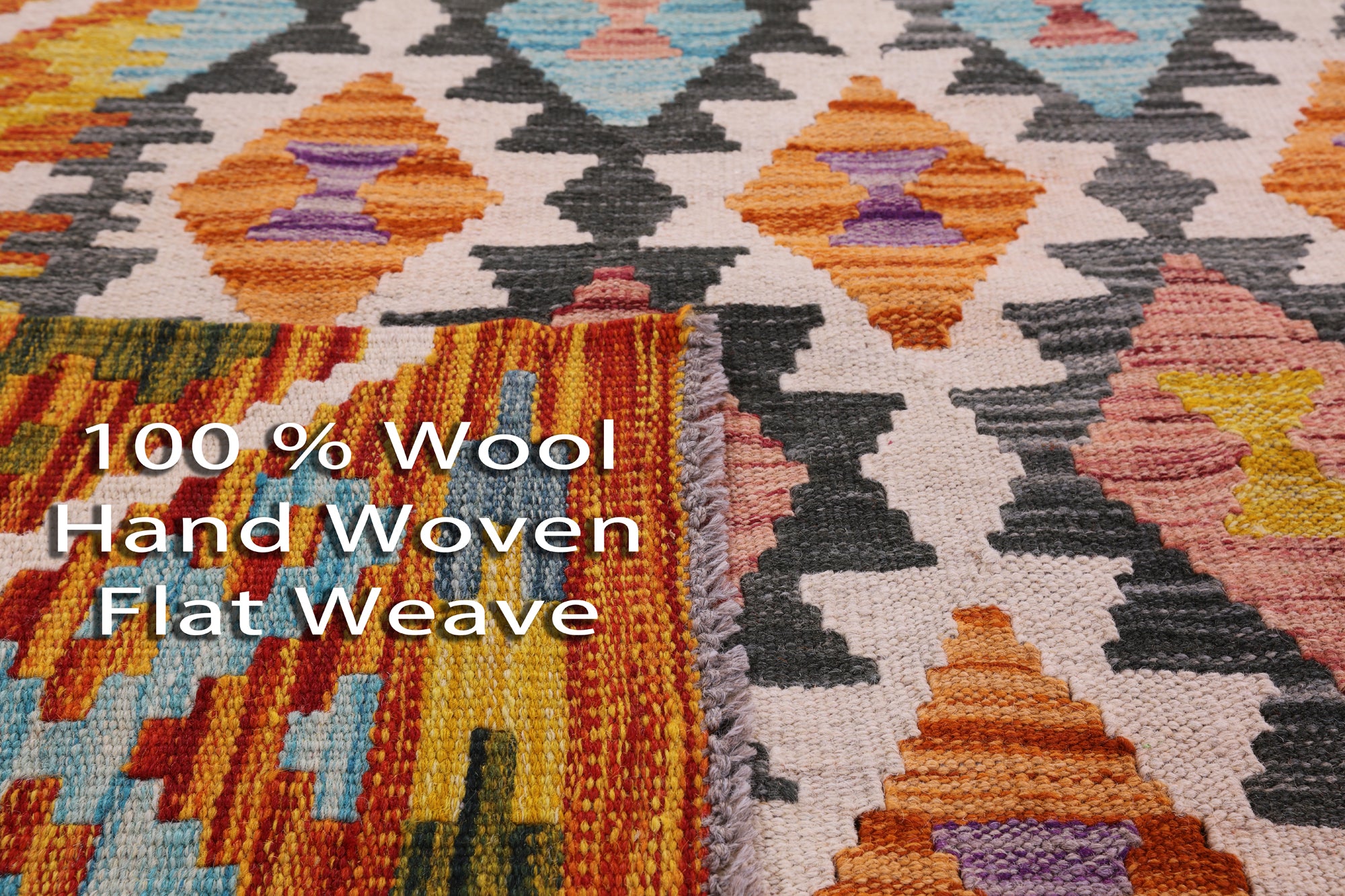 Reversible Kilim Flat Weave Wool On Wool Rug - 6' 8" X 9' 11" - Golden Nile