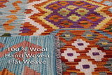 Reversible Kilim Flat Weave Wool On Wool Rug - 6' 9" X 9' 11" - Golden Nile