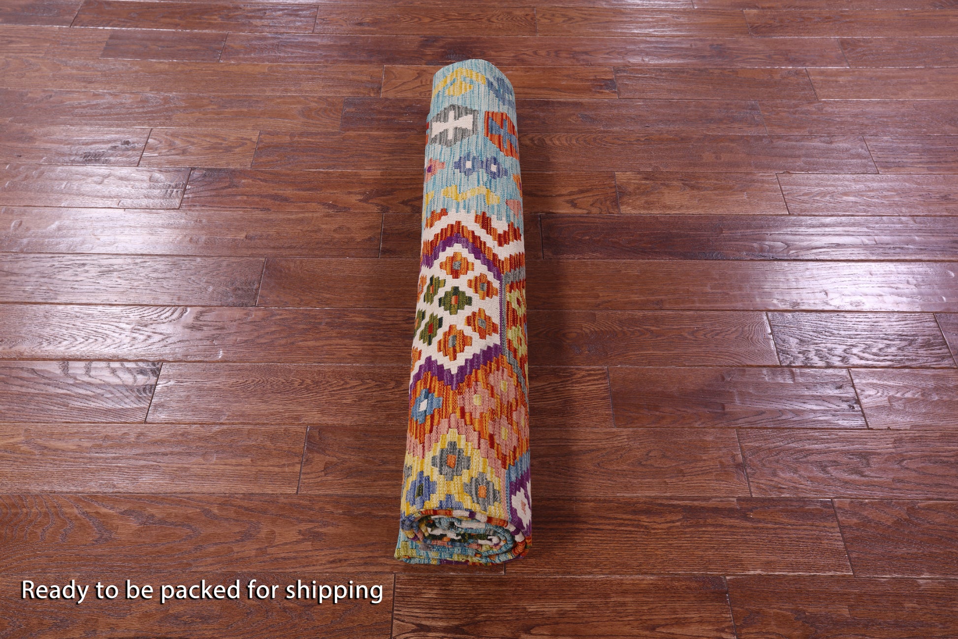Reversible Kilim Flat Weave Wool On Wool Rug - 6' 9" X 9' 11" - Golden Nile