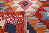 Reversible Kilim Flat Weave Wool On Wool Rug - 6' 8" X 9' 6" - Golden Nile