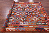 Reversible Kilim Flat Weave Wool On Wool Rug - 6' 8" X 9' 6" - Golden Nile
