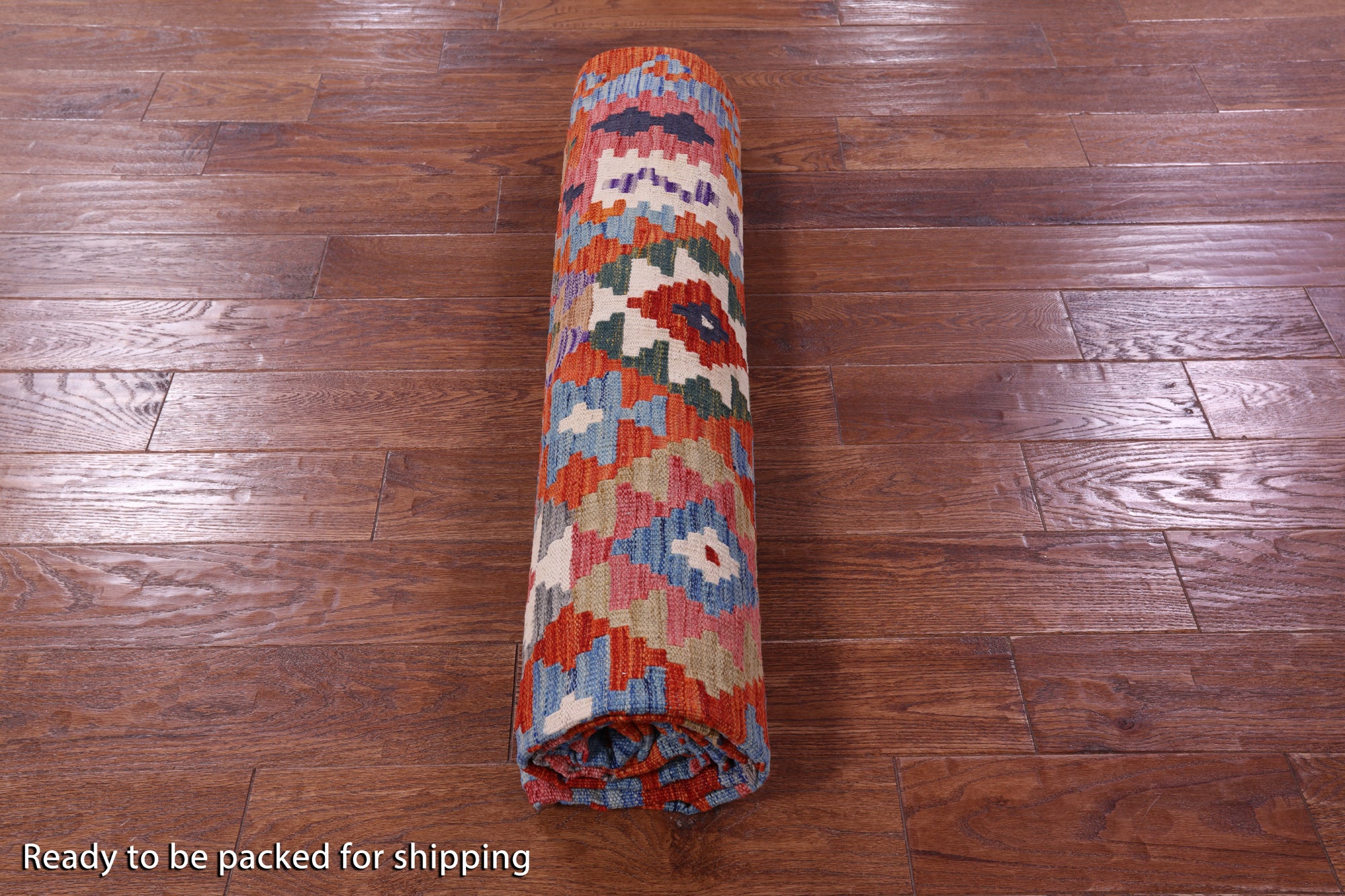 Reversible Kilim Flat Weave Wool On Wool Rug - 6' 8" X 9' 6" - Golden Nile