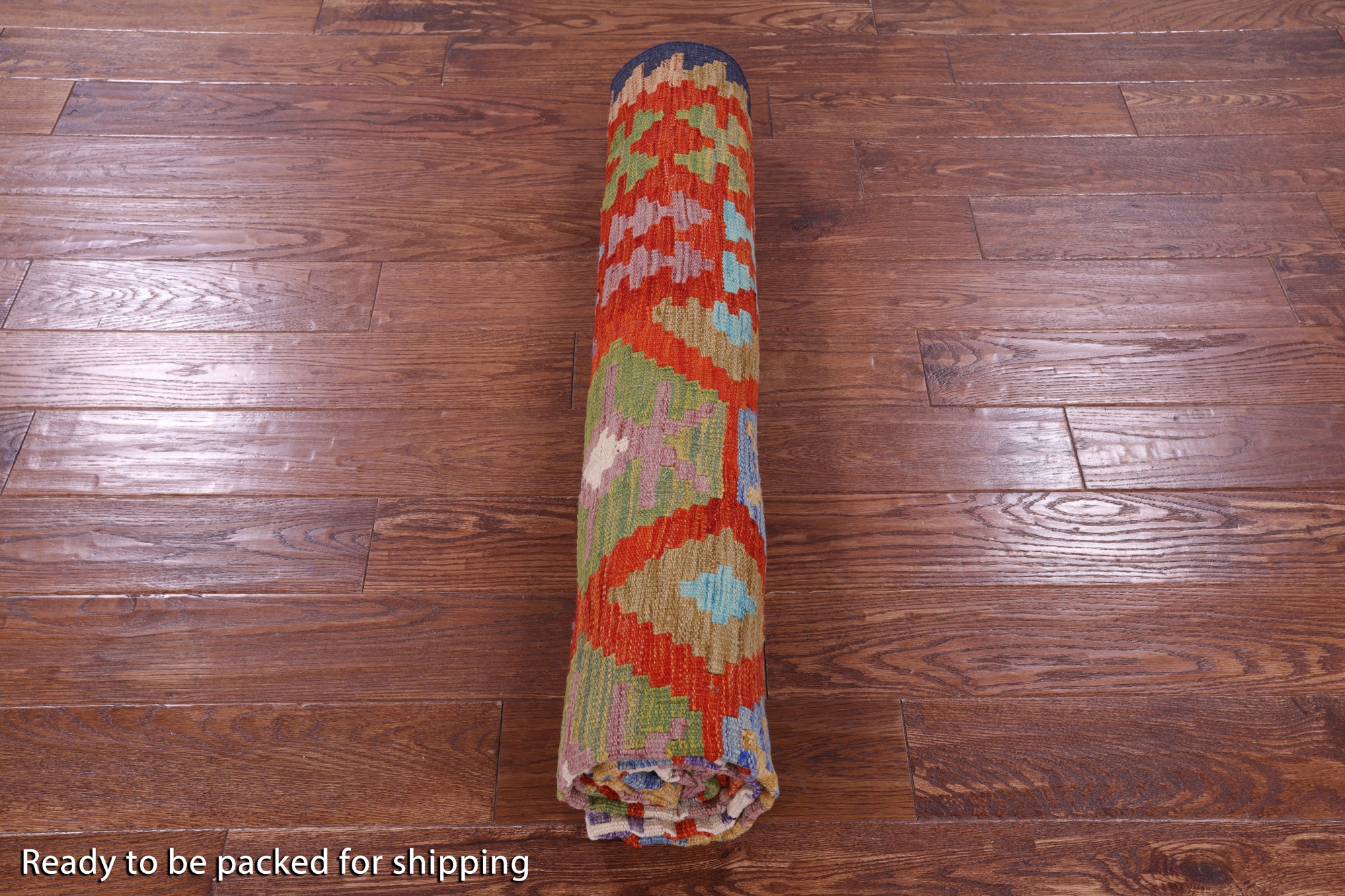Reversible Kilim Flat Weave Wool On Wool Rug - 6' 8" X 9' 7" - Golden Nile