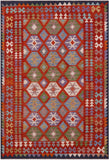 Reversible Kilim Flat Weave Wool On Wool Rug - 6' 8" X 9' 7" - Golden Nile