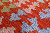 Reversible Kilim Flat Weave Wool On Wool Rug - 6' 8" X 9' 7" - Golden Nile