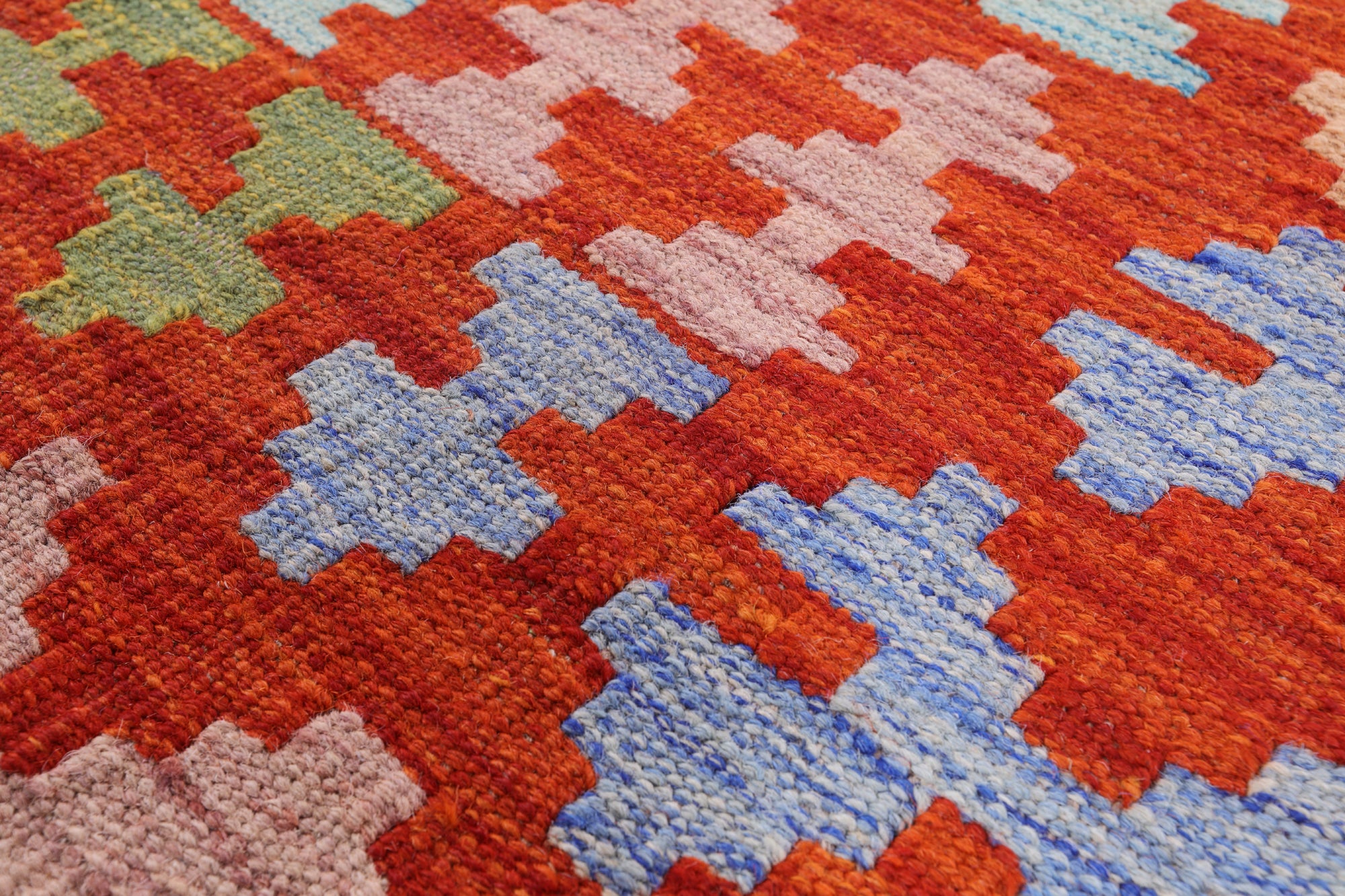 Reversible Kilim Flat Weave Wool On Wool Rug - 6' 8" X 9' 7" - Golden Nile