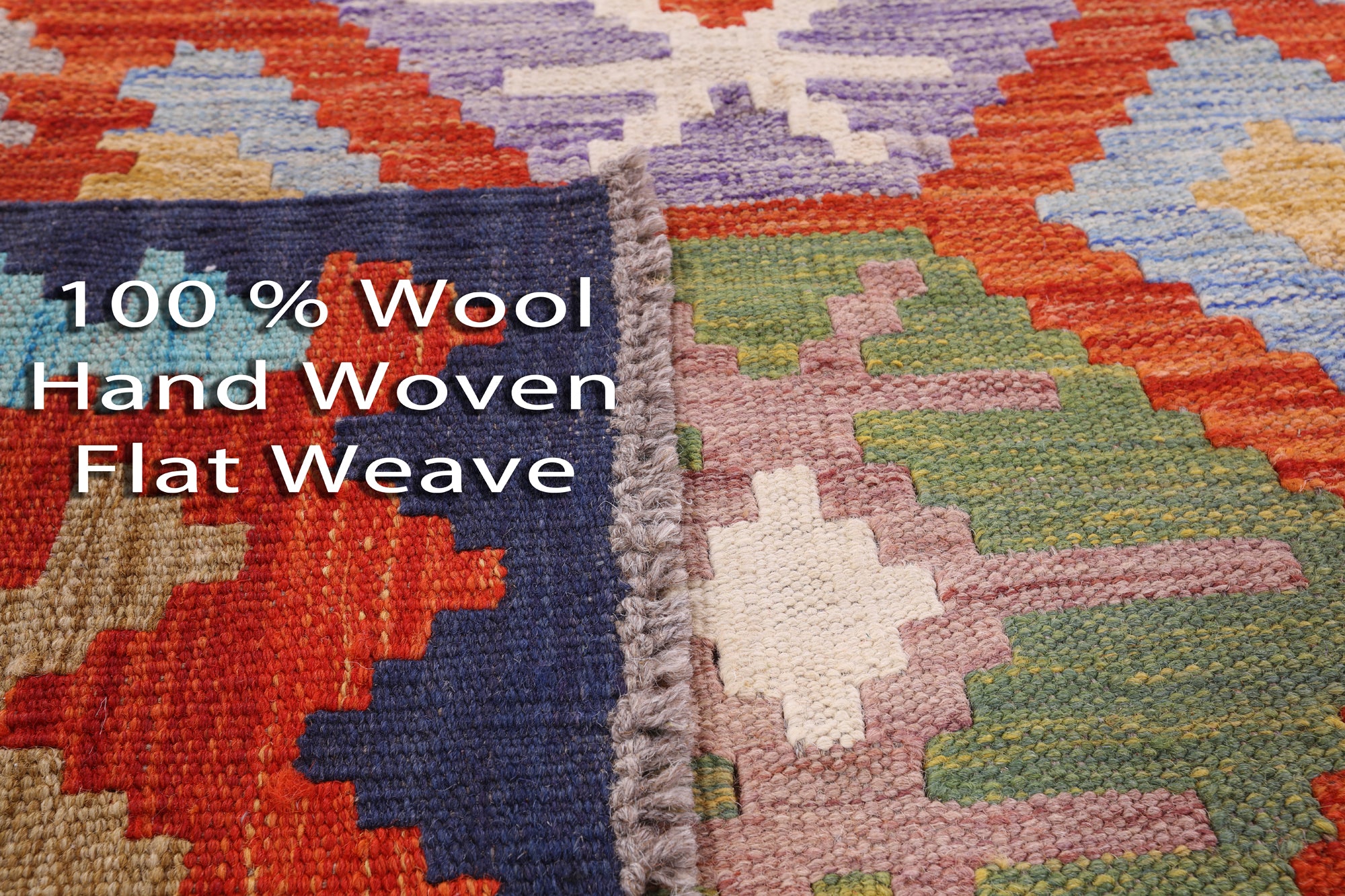 Reversible Kilim Flat Weave Wool On Wool Rug - 6' 8" X 9' 7" - Golden Nile