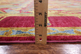 Pink William Morris Hand Knotted Wool Area Rug - 6' 4" X 8' 10" - Golden Nile