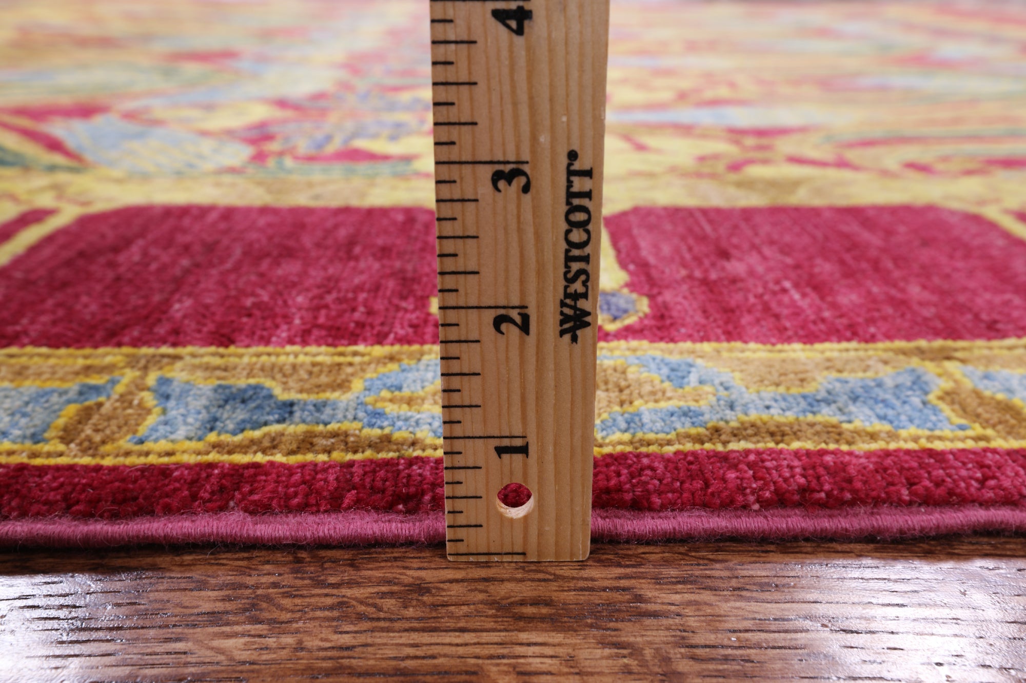 Pink William Morris Hand Knotted Wool Area Rug - 6' 4" X 8' 10" - Golden Nile