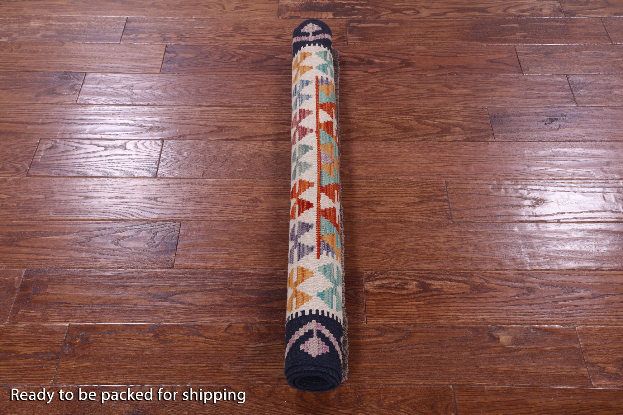 Reversible Kilim Flat Weave Wool On Wool Rug - 3' 4" X 6' 4" - Golden Nile