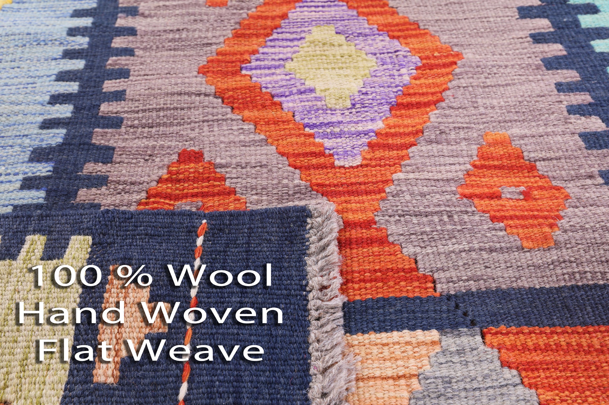 Reversible Kilim Flat Weave Wool On Wool Rug - 3' 7" X 6' 9" - Golden Nile