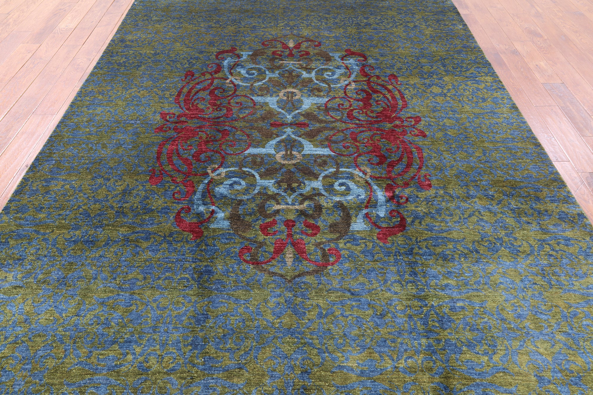 William Morris Handmade Wool Area Rug - 8' 1" X 10' 8" - Golden Nile