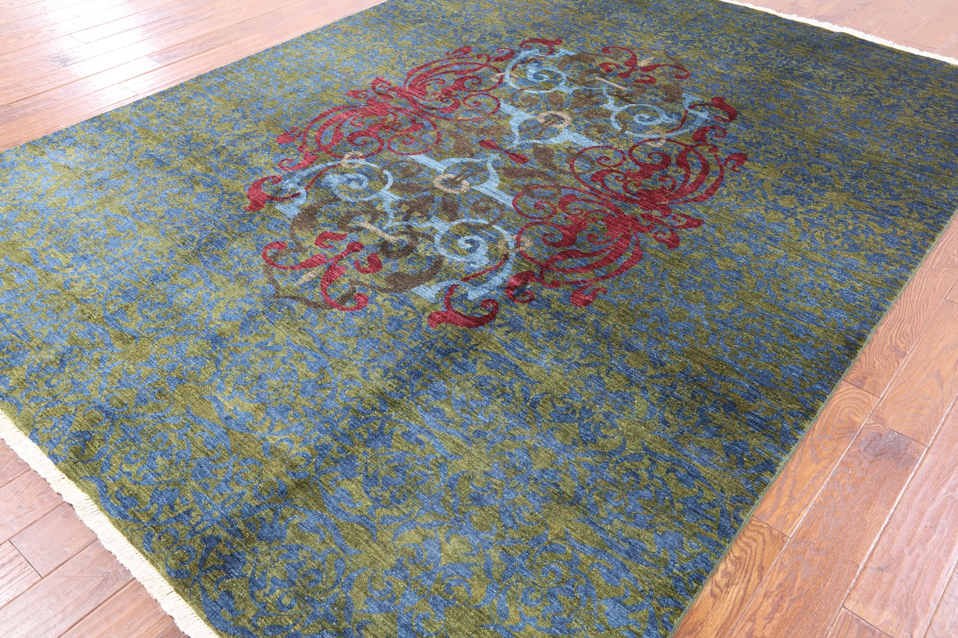 William Morris Handmade Wool Area Rug - 8' 1" X 10' 8" - Golden Nile