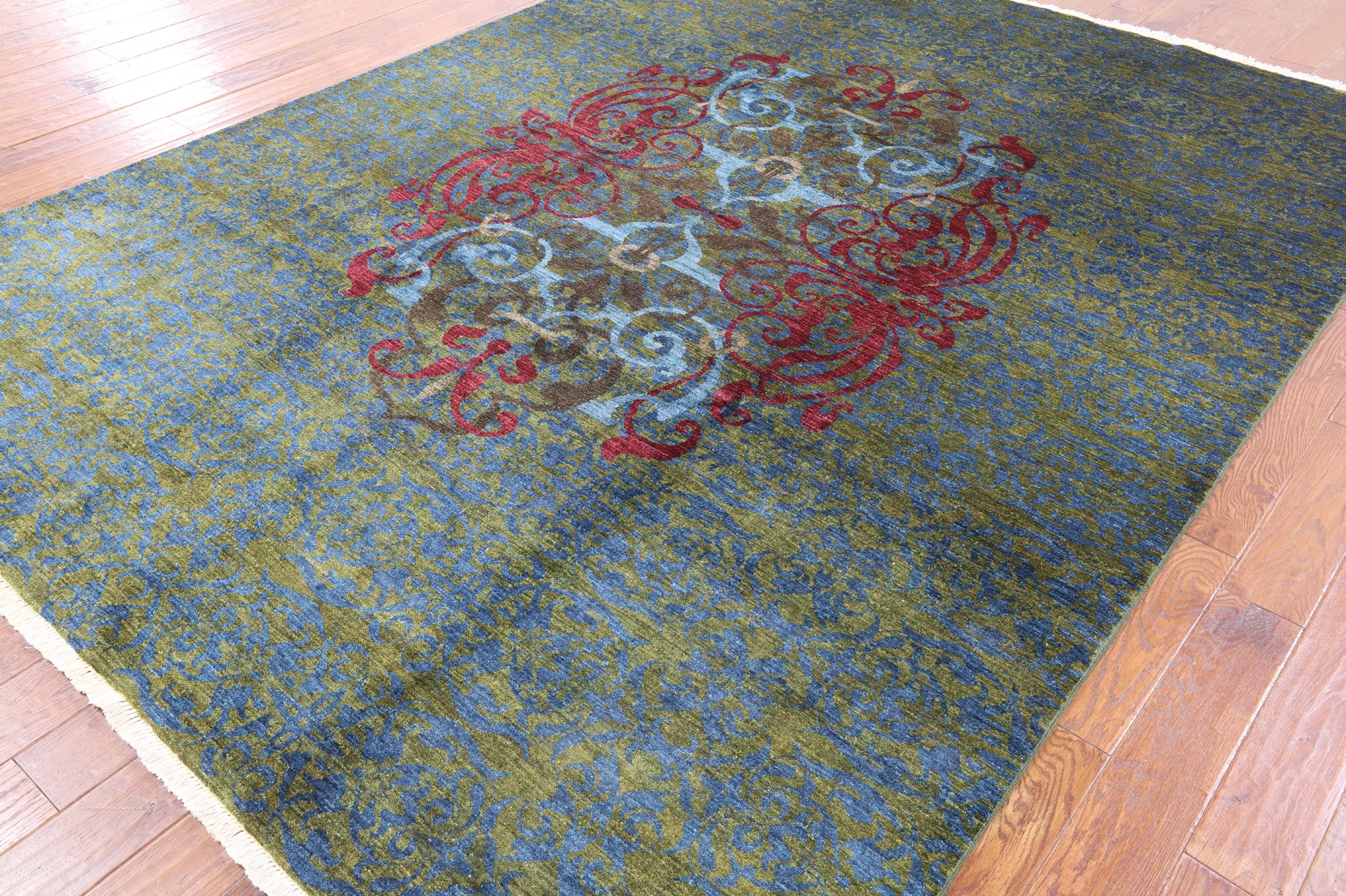 William Morris Handmade Wool Area Rug - 8' 1" X 10' 8" - Golden Nile